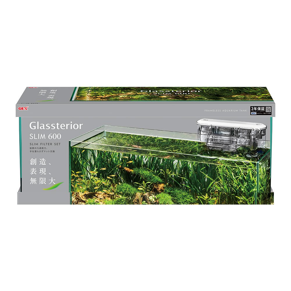 楽天市場】GEX ガラス水槽 グラステリア600スリム スリム