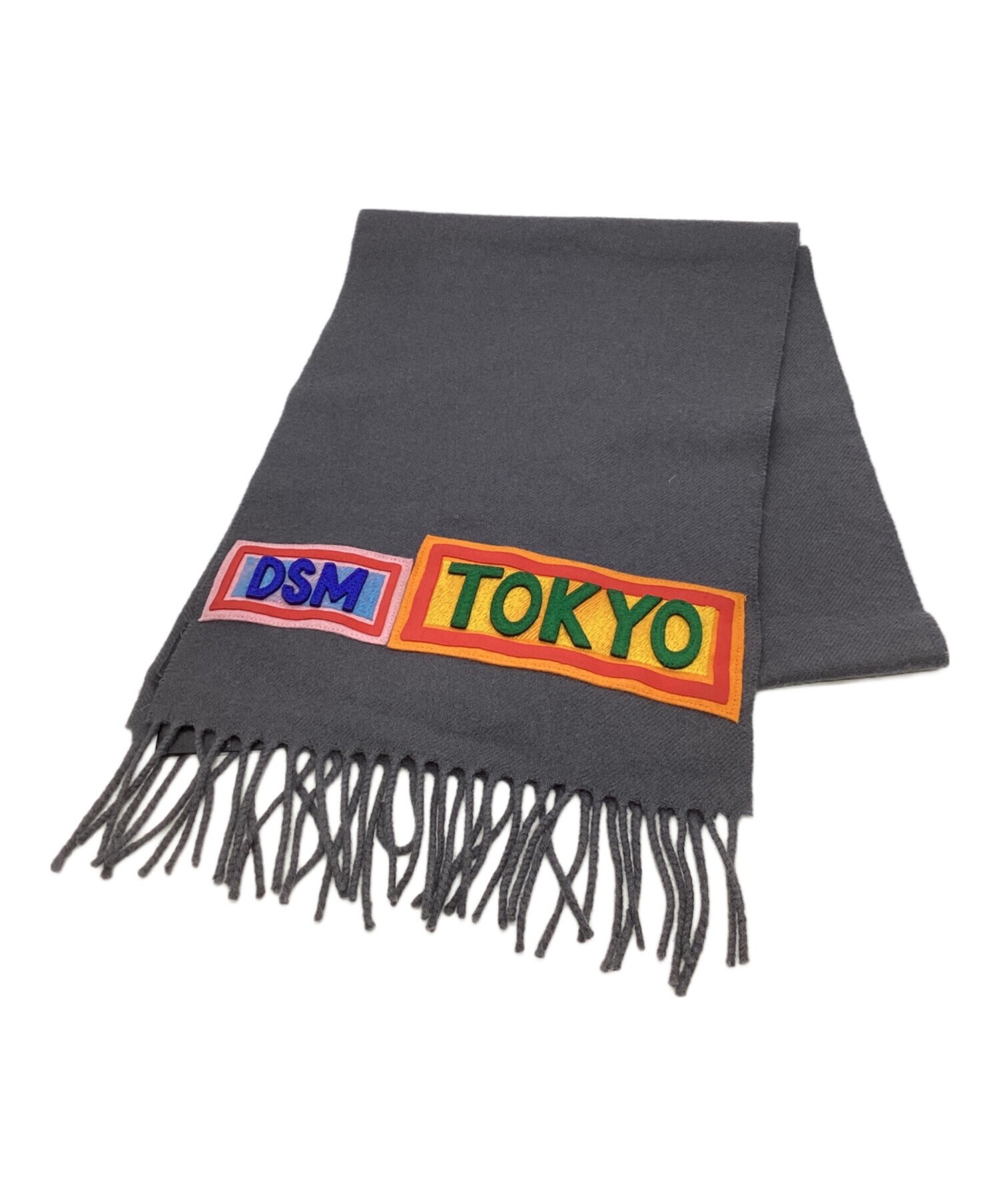 中古・古着通販】FENDI (フェンディ) ロゴワッペンマフラー グレー