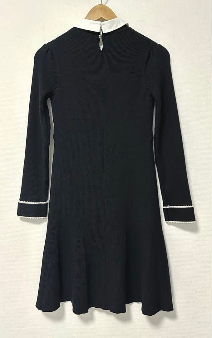 美品 アプワイザーリッシェ ワンピース 衿付2wayレーストリムニット