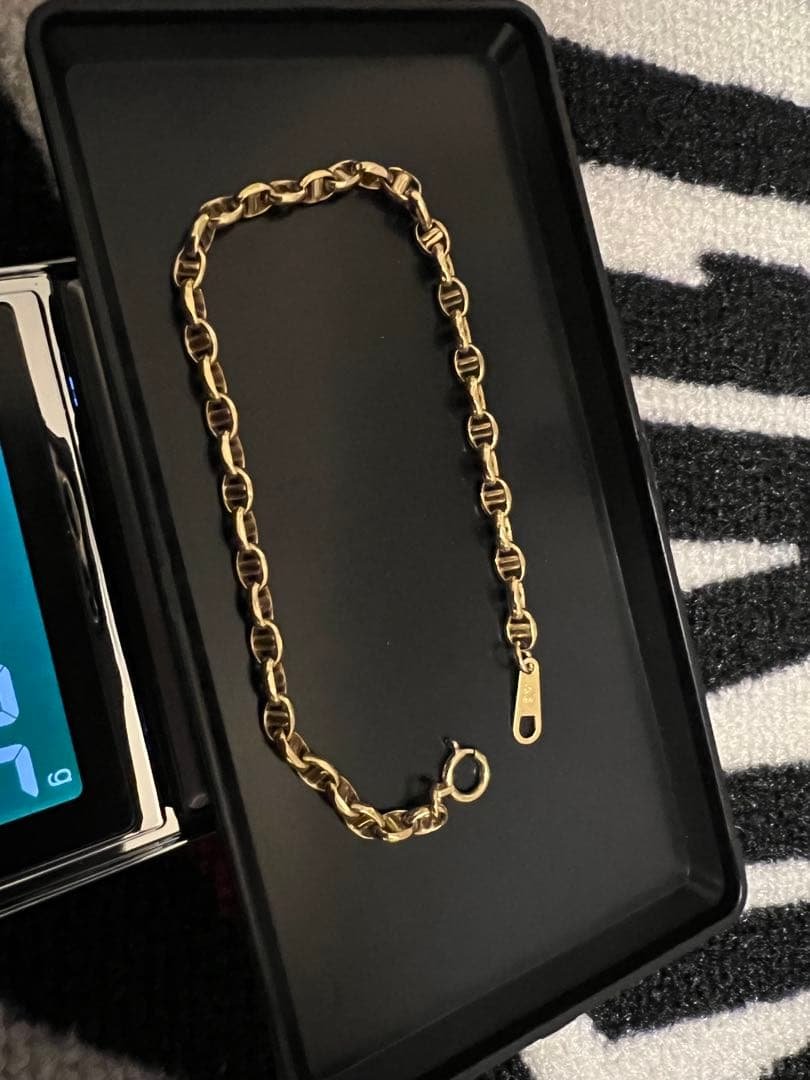 K18 碇型ブレスレット　約2.8g 17.5cm 3mm幅　18金 美品