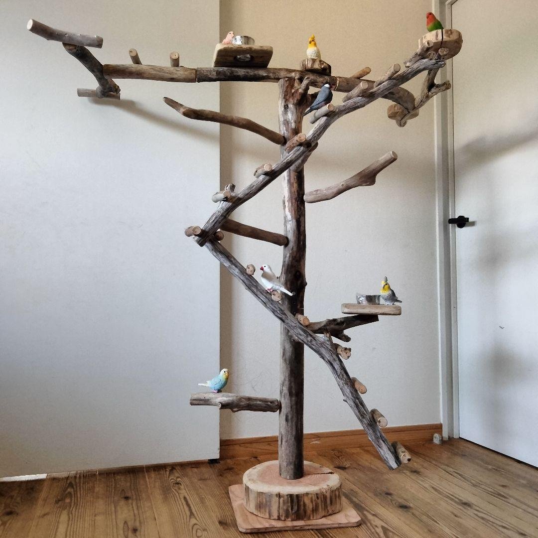 はな バードアスレチックジム ㊽ 天然木 自然木 止まり木 インコ オウム 自然の木で遊ばせたい！バードジムno505 ヨウム、インコに／ハッピーケース