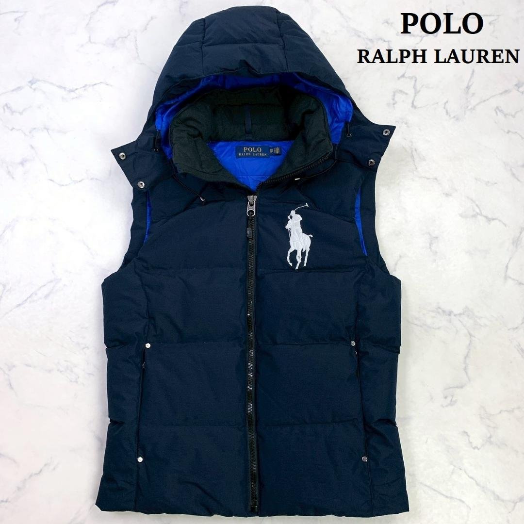 美品★ ポロラルフローレン ダウンベスト ビッグポニー ネイビー XS　D894 中古・古着通販】POLO RALPH LAUREN (ポロ・ラルフローレン) ビッグ