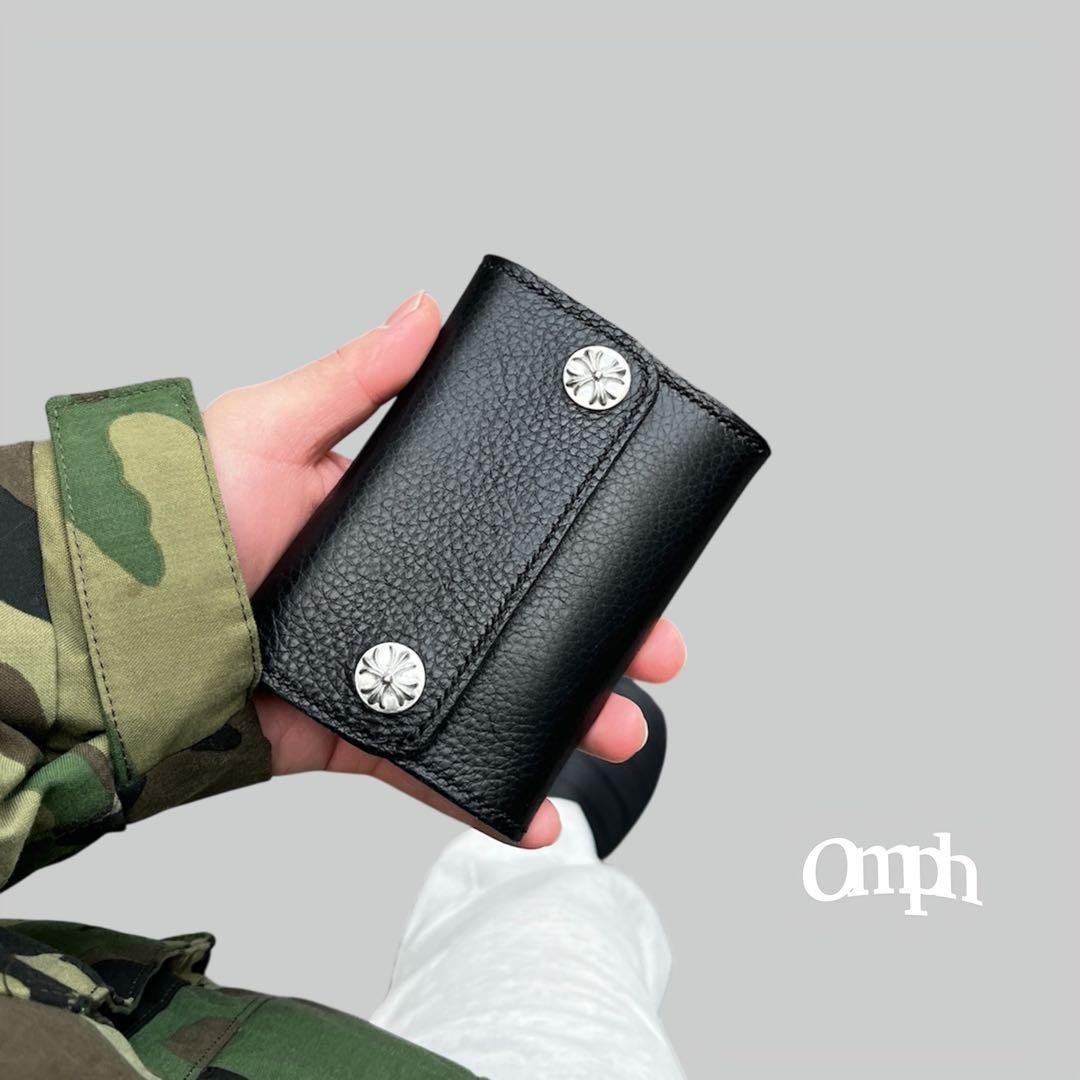 yosh　レザーウォレット　ウォレットチェーン対応 レザーウォレット メンズ コンチョ付き 長財布 本革 クロスコンチョ