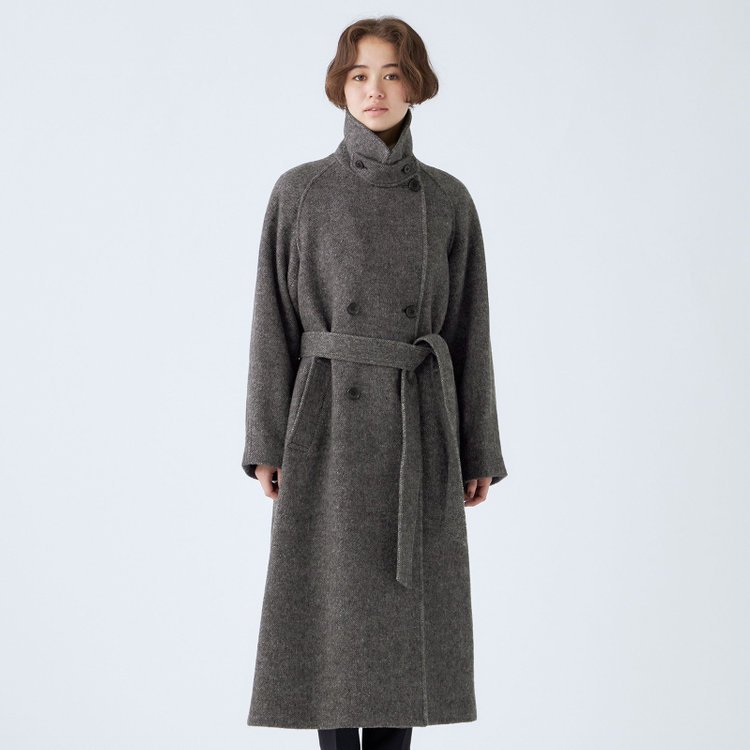 SL】ダブルベルテッドチェスターコート/グレー/RE:NEWOOL（STC2501