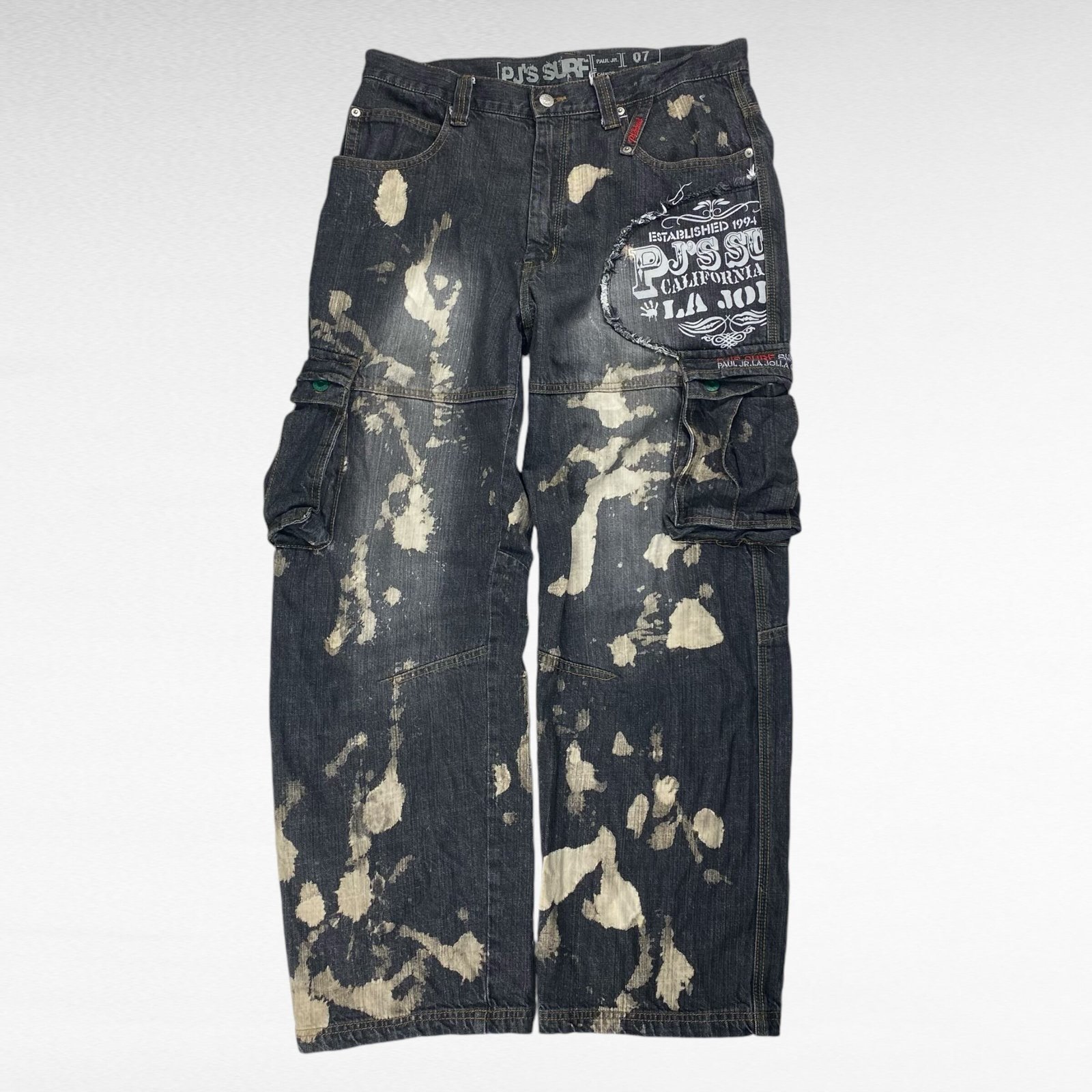 REMAKE】【00's】 PJ'S SURF リメイク デニムカーゴパンツ ブリーチ