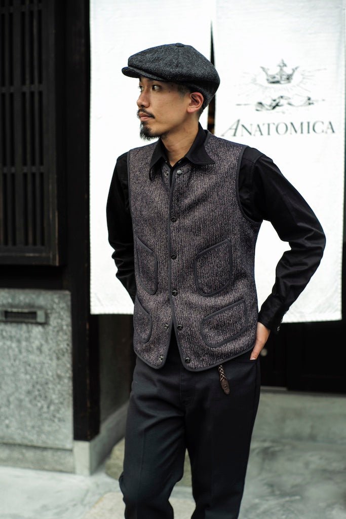 BB VEST - WOOL × COTTON - SALT & PEPPER – ANATOMICA KYOTO