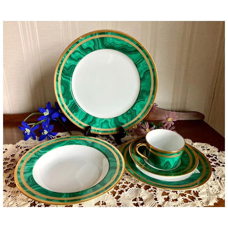 Stunning Christian Dior MALACHITE 5-Piece Place Setting(s). For